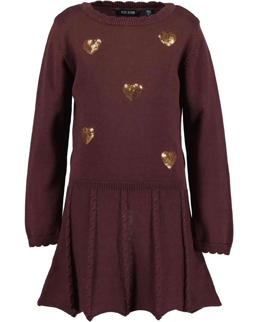 Kleedje bruin met gouden hartjes