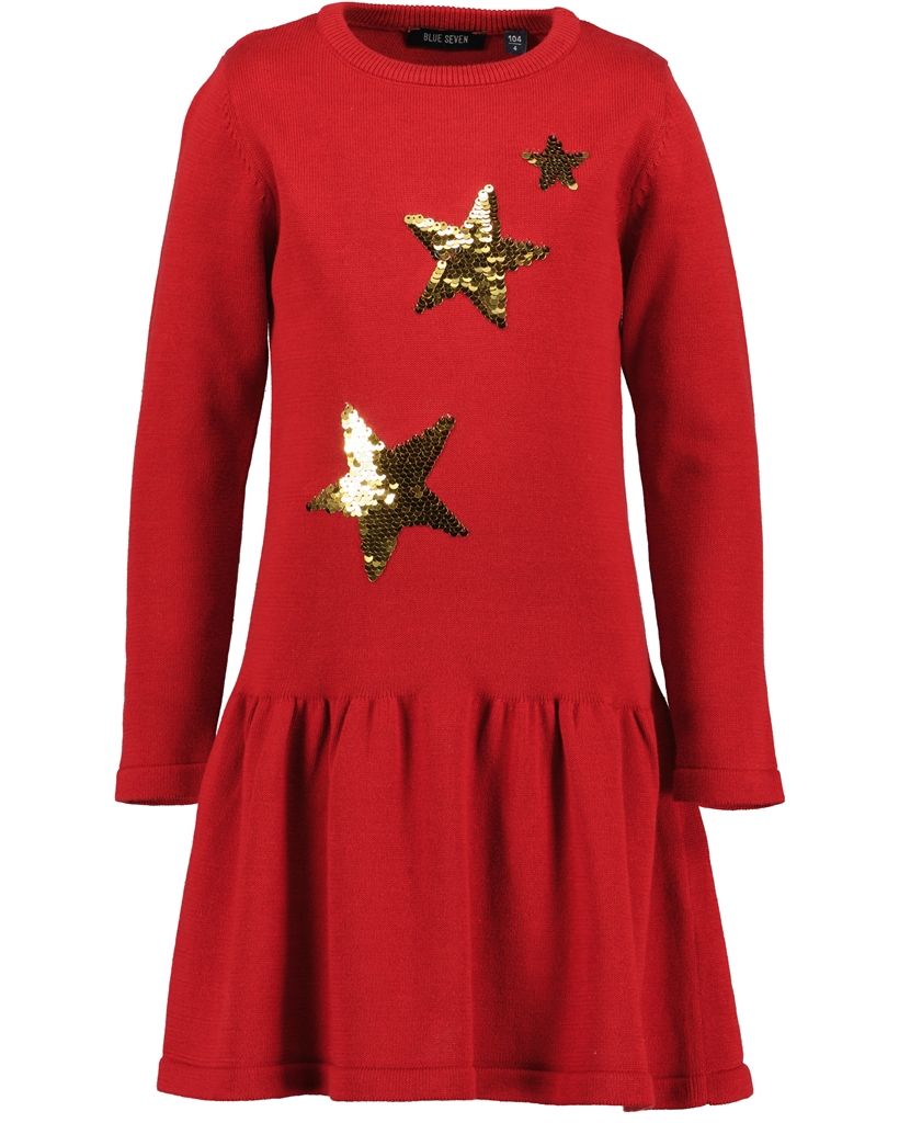 Rood kleedje met gouden sterren