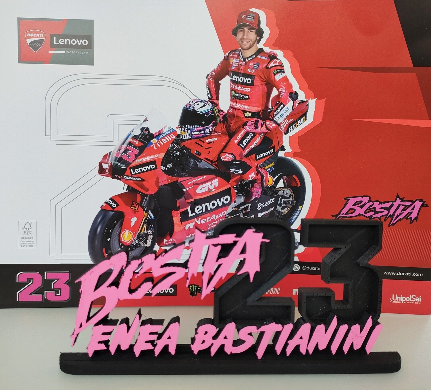 3D printed Logo Enea Bastianini #23