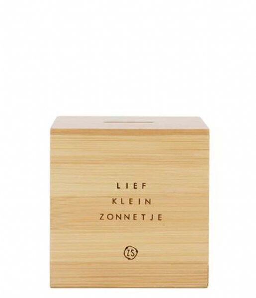 ZUSSS HOUTEN SPAARPOTJE 9X9X9CM