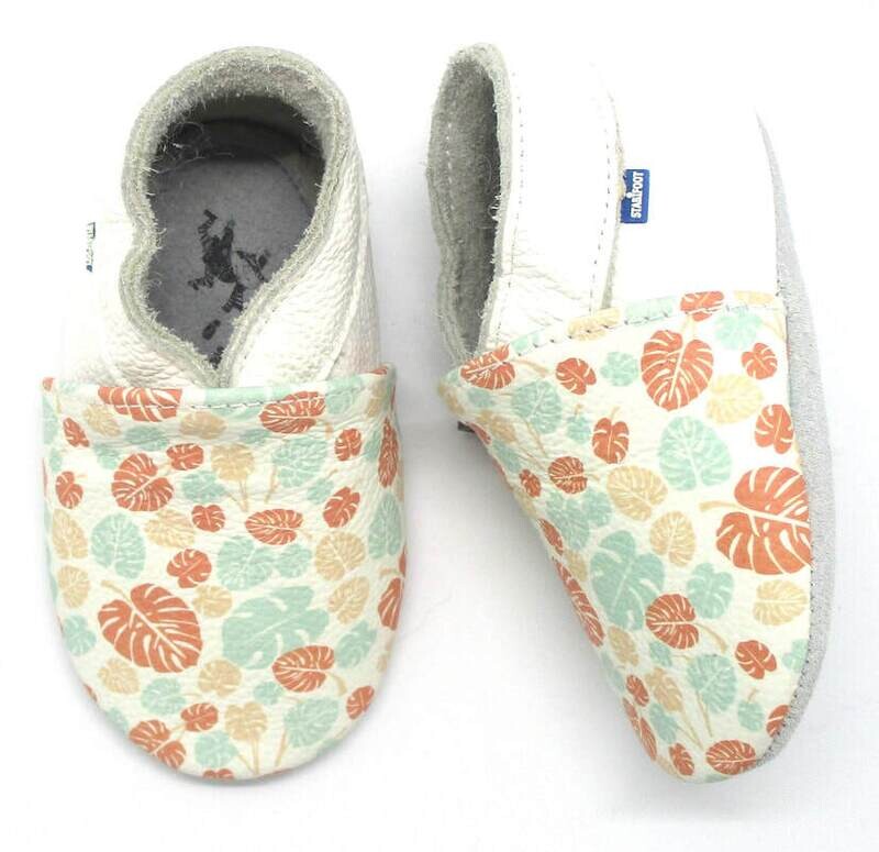 Stabifoot babyslofjes Wit bloemen