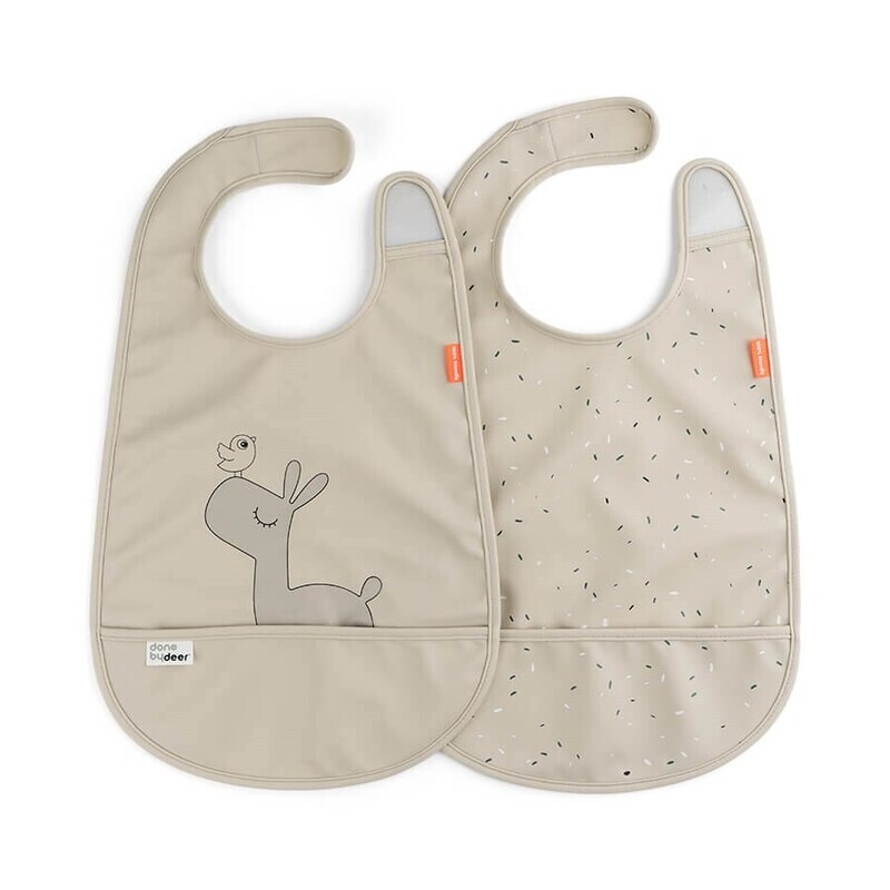 slabbetje met klittenband 2-pack - croco groen - Lalee sand