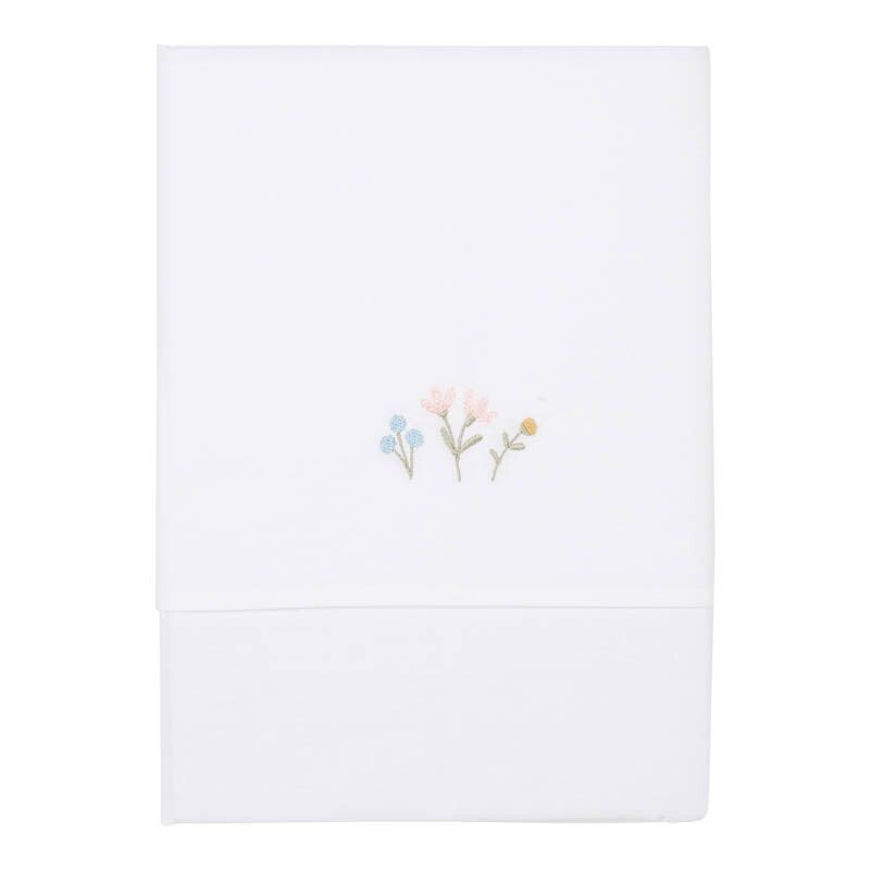 Little Dutch Ledikantlaken Flowers &amp; Butterflies geborduurd