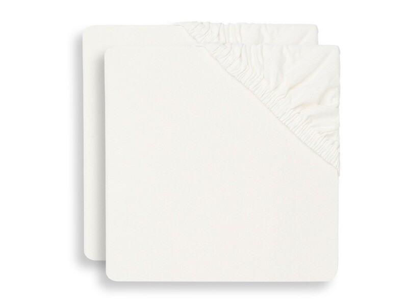 Jollein Hoeslaken Wieg Jersey 40x80/90cm - 2 Stuks - Ivory - Biscuit - Ash Green - Storm Grey - Caramel