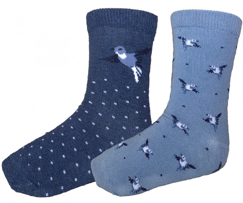 In Control 2 socks BIRDS blue