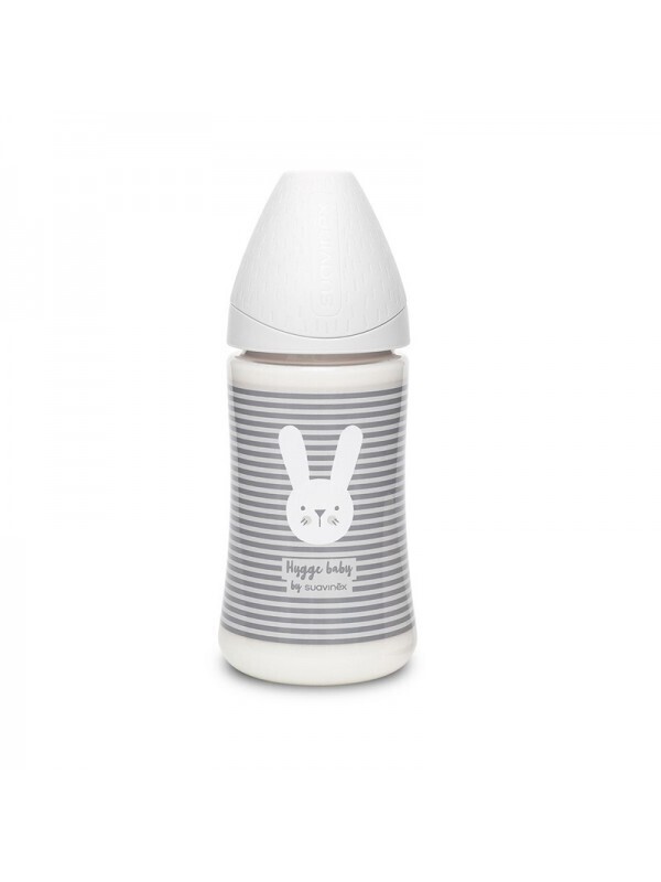 Suavinex Premium 270 ml fles streep met 3P siliconen ronde speen