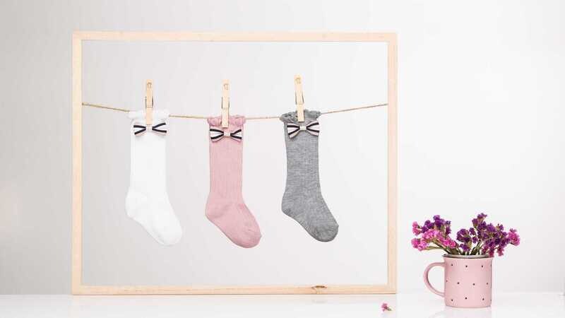 Mama&#39;s Feet HOGE KNIEKOUSEN - PRINCESS Rose - Mint - Wit