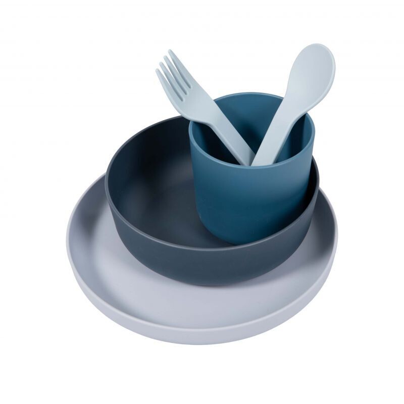 B-CPLA Biodegradable tableware set 5pc Terracota-Grijs-Blauw