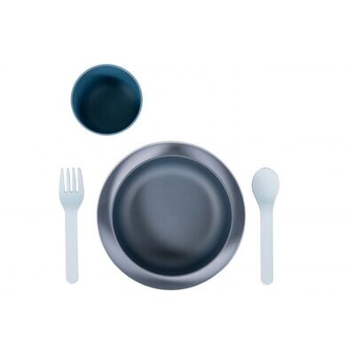 B-CPLA Biodegradable tableware set 5pc Terracota-Grijs-Blauw