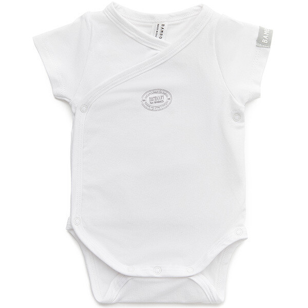 Bamboom Baby romper met korte mouwen - Wit 01