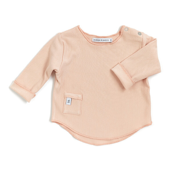 BAMBOOM SHIRTJE LANGE MOUW ROZE - CREME  62