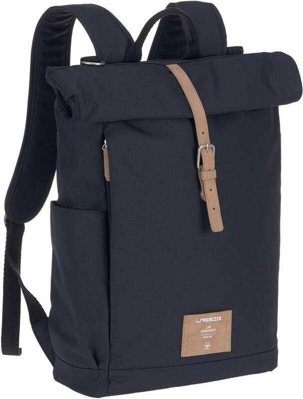 LÄSSIG Luiertas Rolltop Backpack incl. verschoningsmatje - night blue