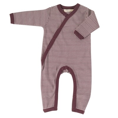 KIMONO PYJAMA - FINE STRIPE Rood- Licht paars - Licht Rose - Blauw