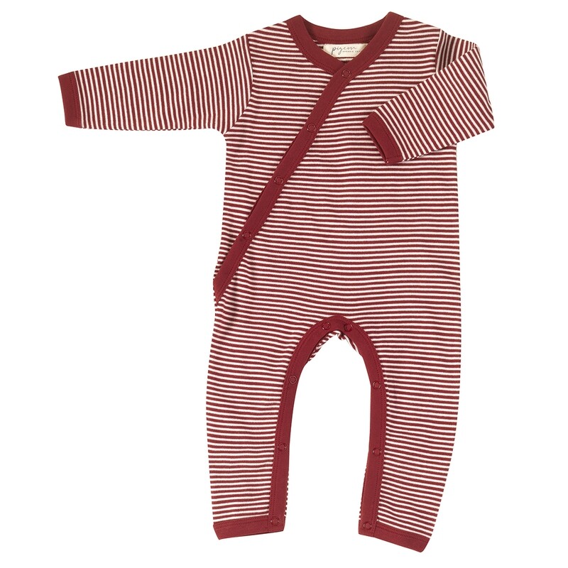 KIMONO PYJAMA - FINE STRIPE Rood- Licht paars - Licht Rose - Blauw