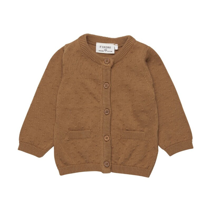 FIXONI Tabaksbruin gebreid vest
