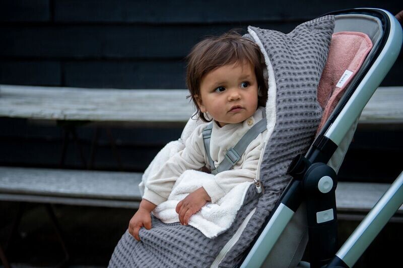 Koeka buggy voetenzak wafel/teddy oslo steel grey/pebble