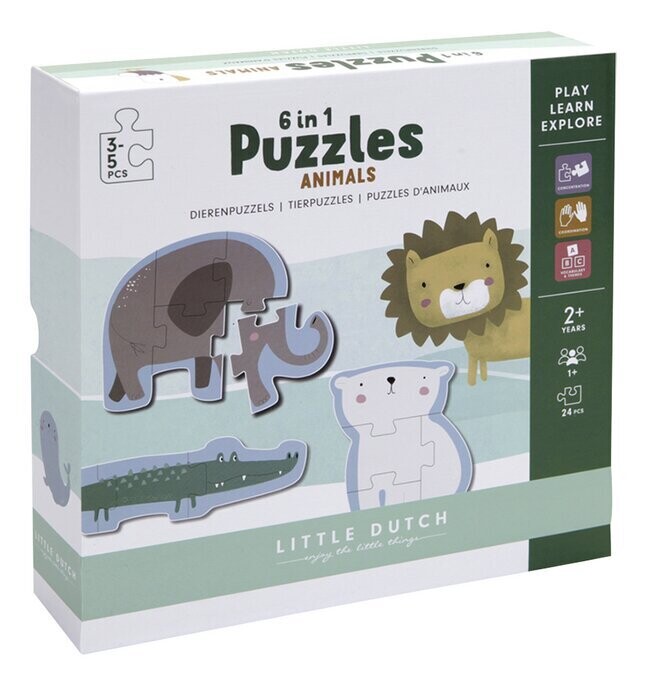Little Dutch Legpuzzels Dieren - 6 Puzzels