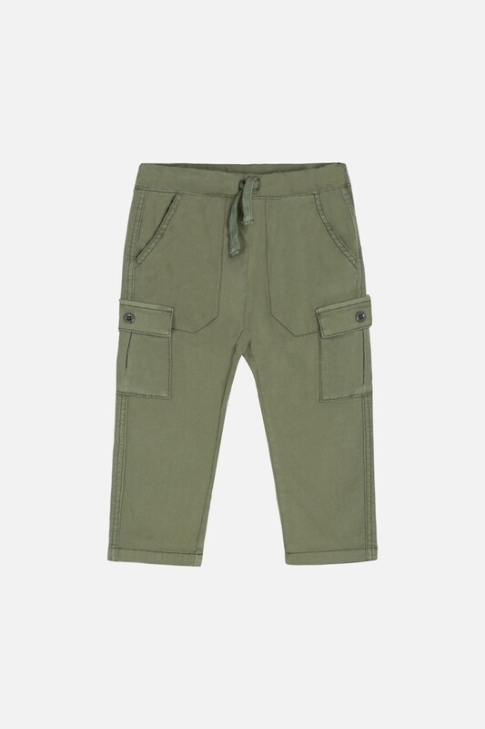 Hust &amp; Clair broek kaki met zakken aan de zijkant