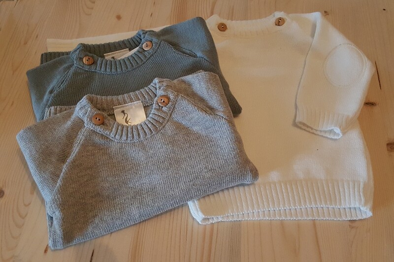 Klein Trui gebreden Wit, Grijs, Roos, Stoon green