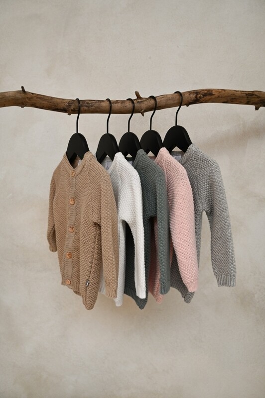 Klein Cardigan Natural wit, Stone green, Grijs, Perzik Roos, Zwart