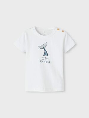 NAME IT PRINT T-SHIRT DOLFIJN  Wit of Blauw