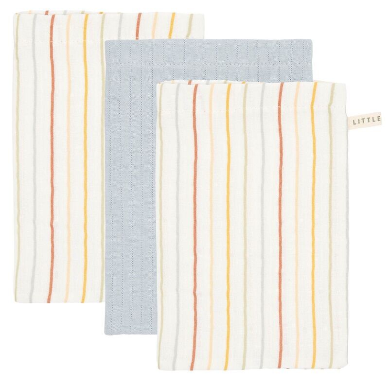 Washandjes set Vintage Sunny Stripes/Pure Soft Blue