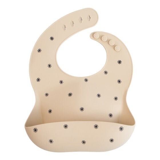 MUSHIE - SILICONE BIB - BLACK DAISY