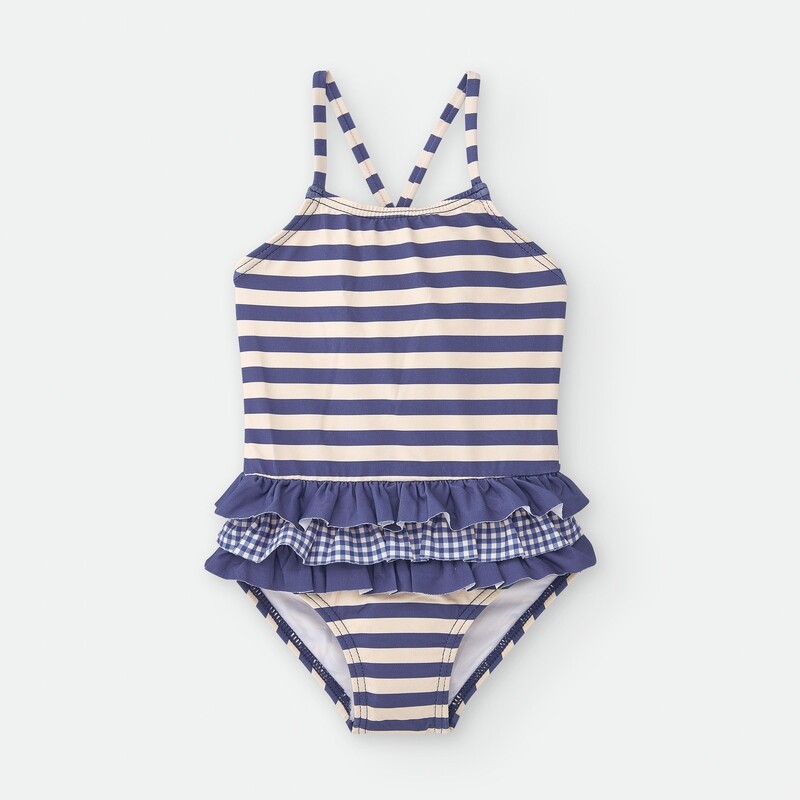 WATERLEMON MEISJES ZWEMPAK gestreept blauw