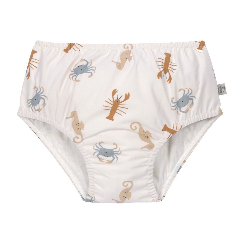 Zwemluier baby - zeedieren, wit
