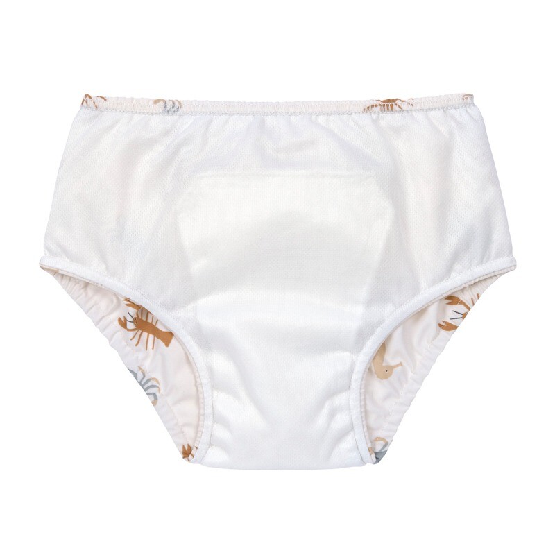 Zwemluier baby - zeedieren, wit