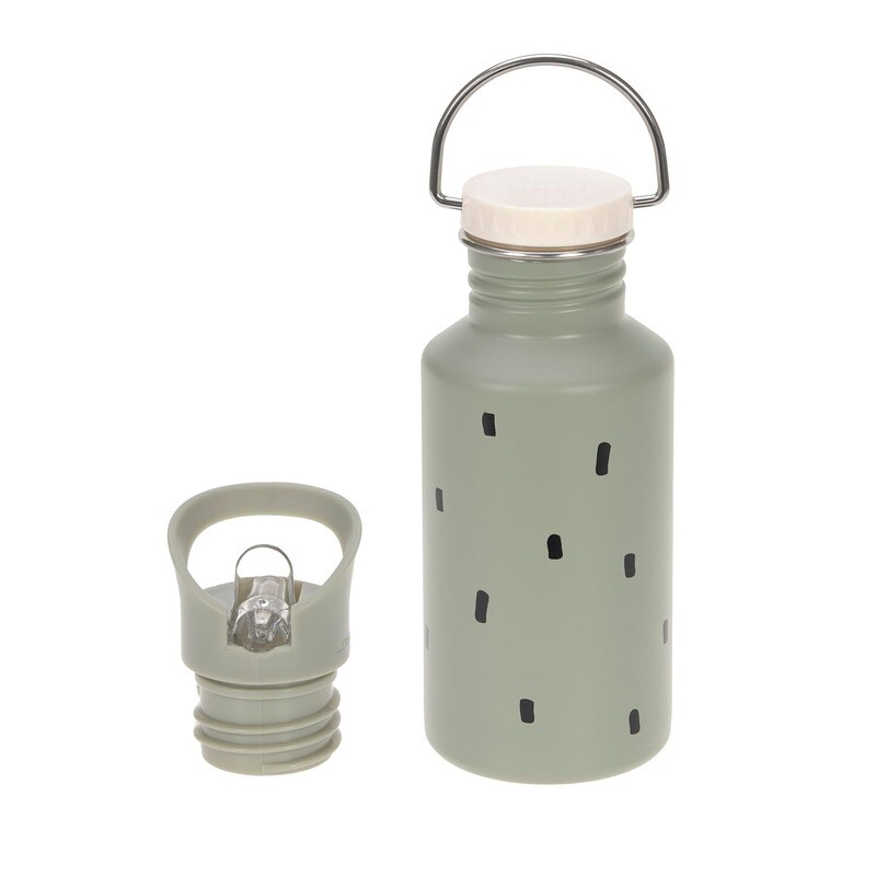 Lässig Fles RVS, Happy Prints licht olijfgroen