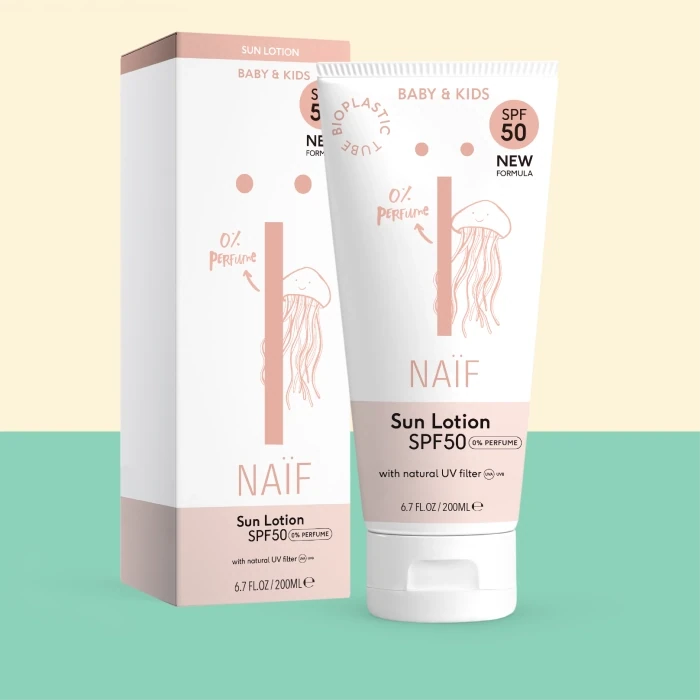 Naif Zonnebrand Lotion 0% Parfum voor Baby &amp; Kids SPF50 200ML
