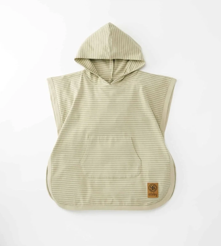 Cloby UV Poncho UPF 50+ Beige gestreept kaki
