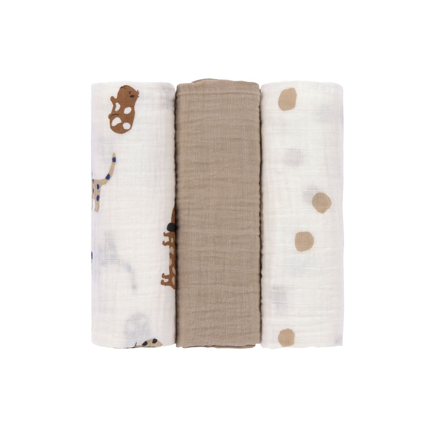 Lässig Swaddle &amp; Burp Blanket L (3st) - Little Mateys, koningsblauw