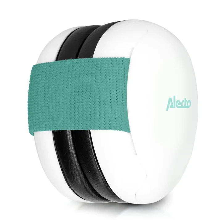 Alecto BV-72 - Earmuffs for babies and toddlers, white/mint green