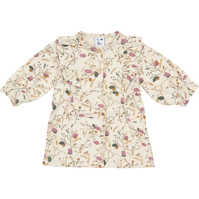Klein Dress Ruffle AOP Flower/Acorn