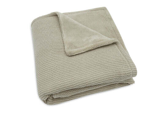 Jollein Deken Wieg 75x100cm Basic Knit - Olive Green/Fleece