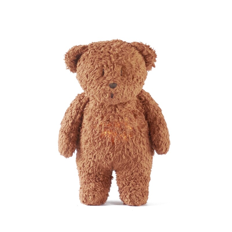 Moonie the humming bear met lichtje en muziek - caramel