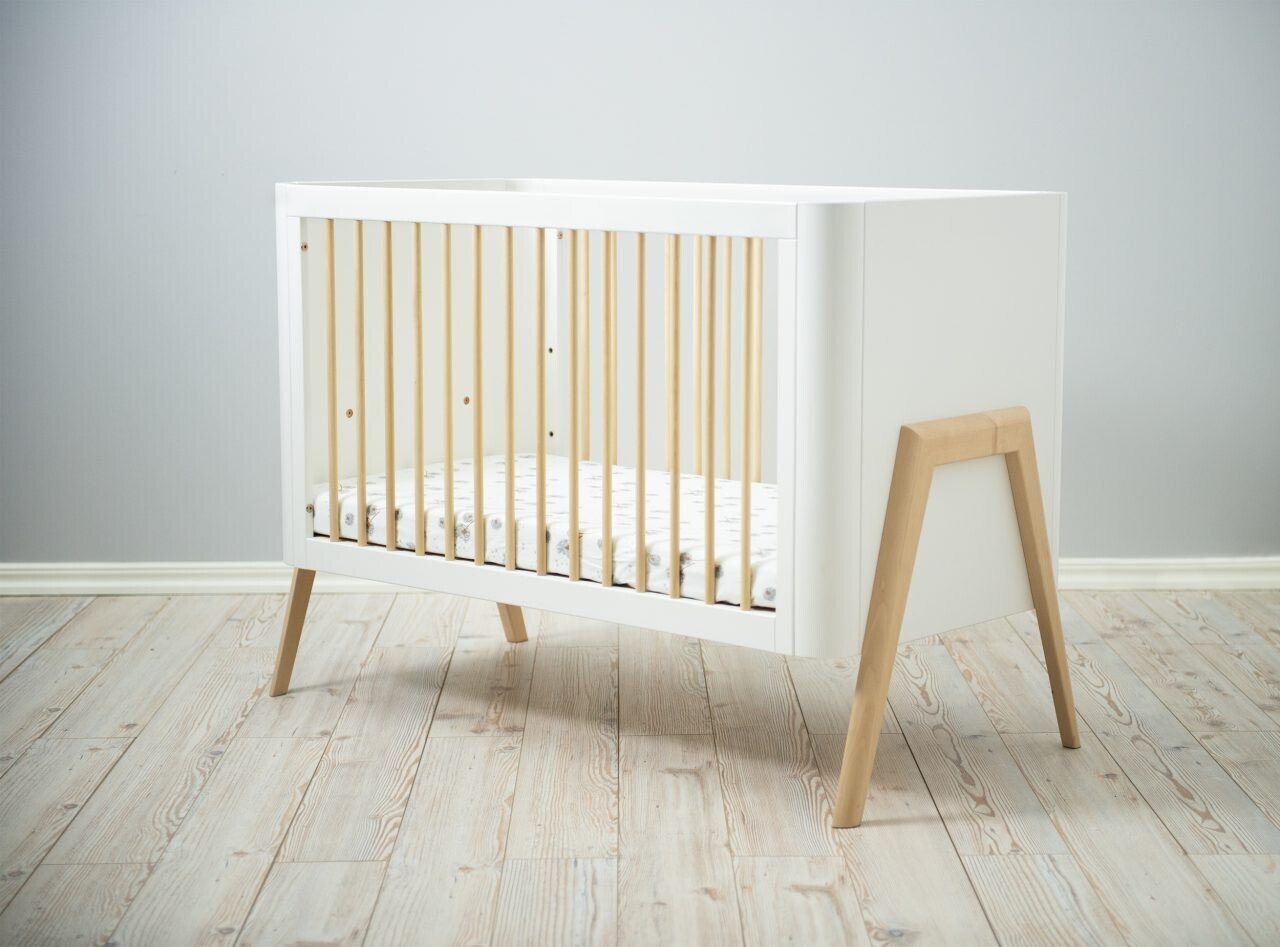 Bed 60x120cm Torsten White/Natural