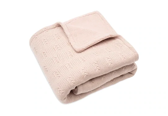 Deken Wieg 75x100cm Grain Knit - Wild Rose/Velour