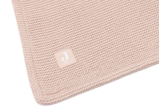 Jollein Deken Wieg 75x100cm/ 100x150 Basic Knit Wild Rose/Fleece