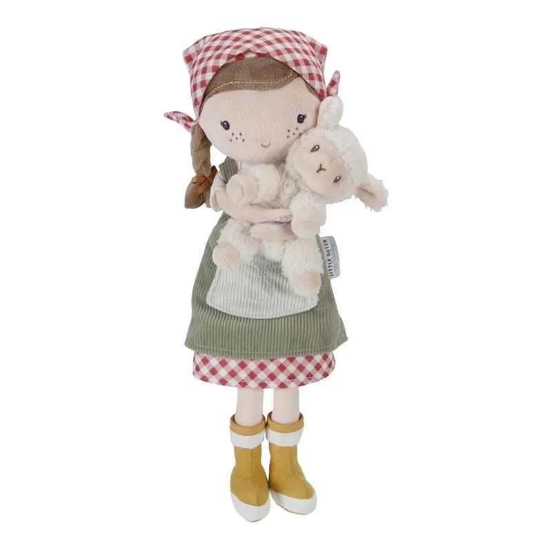 Knuffelpop Boerin Rosa met schaap 35cm