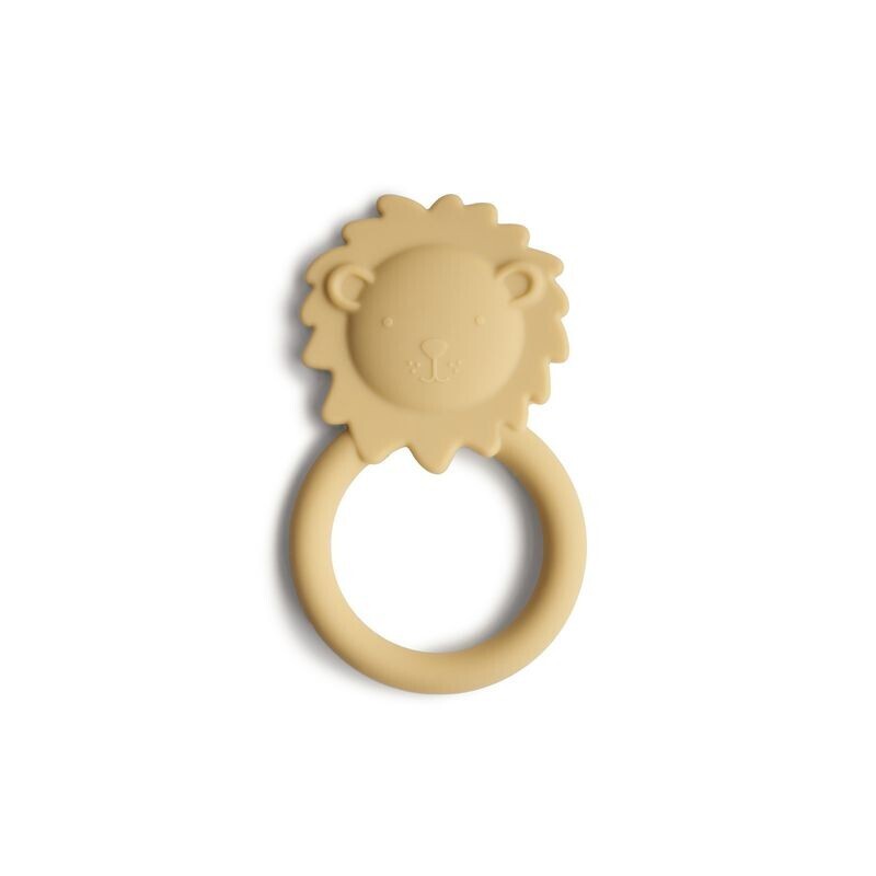 MUSHIE - TEETHER LION - SOFT YELLOW