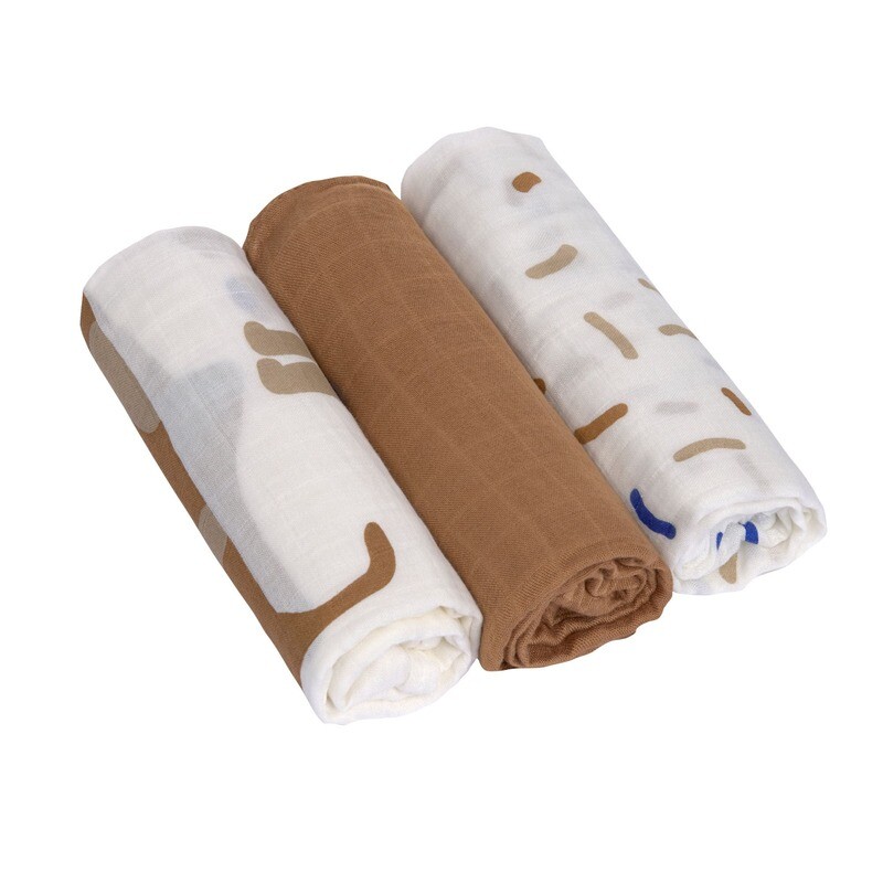 Hemels zachte Swaddle L (3 stuks) - Little Mateys, koningsblauw