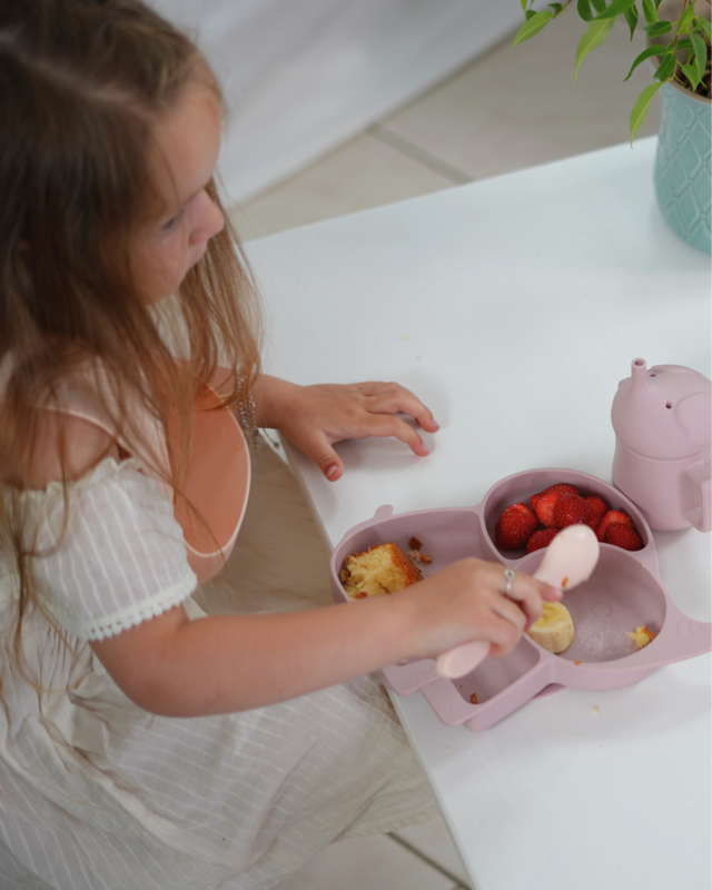 Mabebi Pinnawala verdeelbord met zuignap l Roze