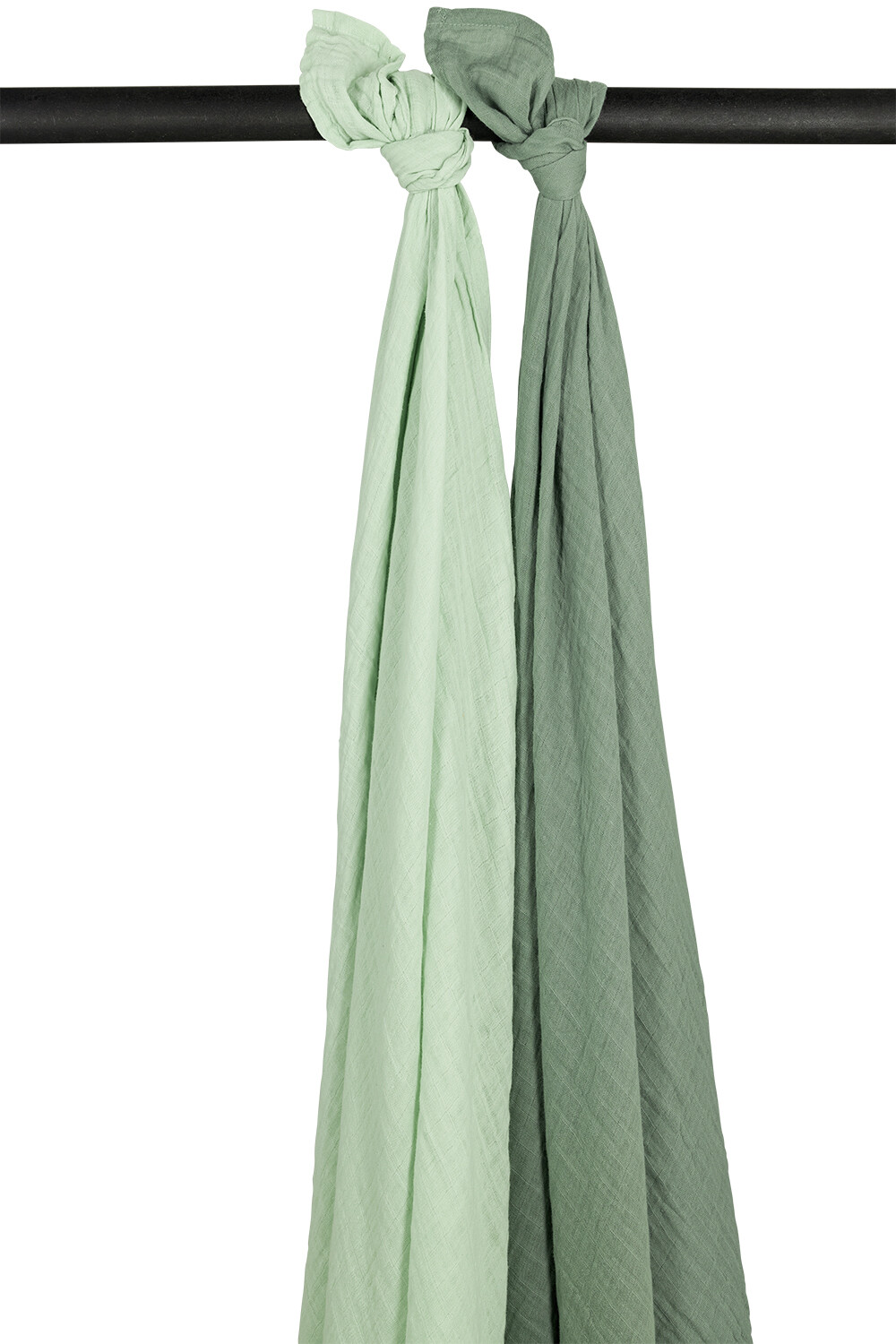SWADDLE 2-PACK PRE-WASHED HYDROFIEL UNI - SOFT GREEN/FOREST GREEN - 120X120CM