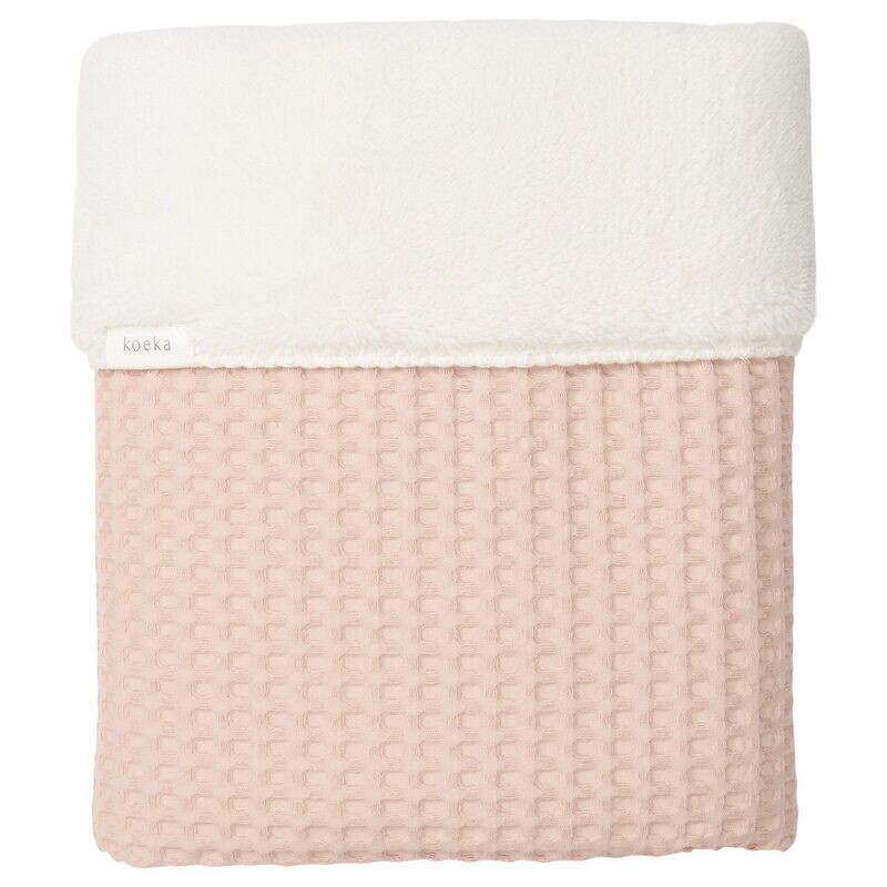 Wiegdeken Wafel/teddy Oslo rosa salt/pebble 75 x 100