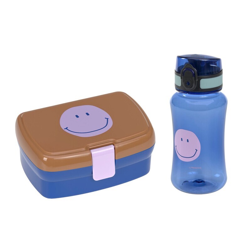 Lunchset (Lunchbox &amp; Drinkfles) - Little Gang, Smile caramel