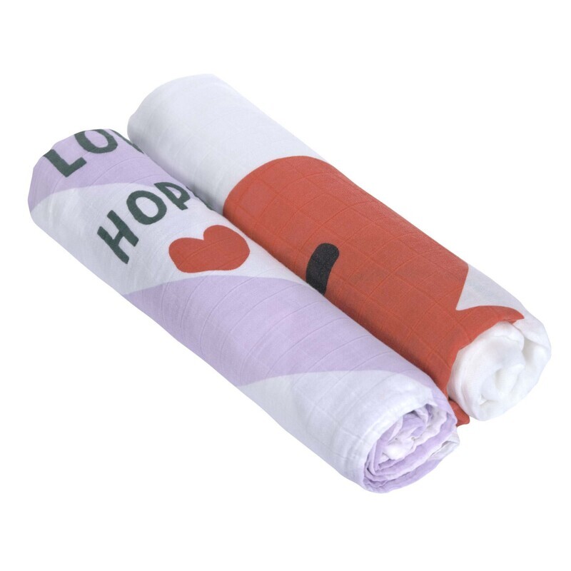 Hemels zachte Inbakerdoek XL (2 stuks) - Happy Rascals, lavendel