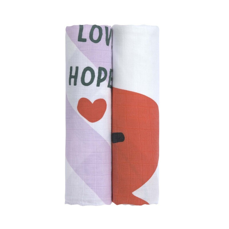 Hemels zachte Inbakerdoek XL (2 stuks) - Happy Rascals, lavendel